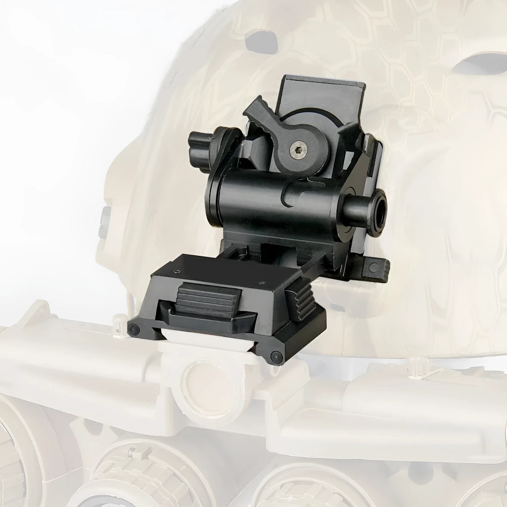Metal alloy L4 G24 night vision helmet mount with OPS breakaway base in dark earth colour