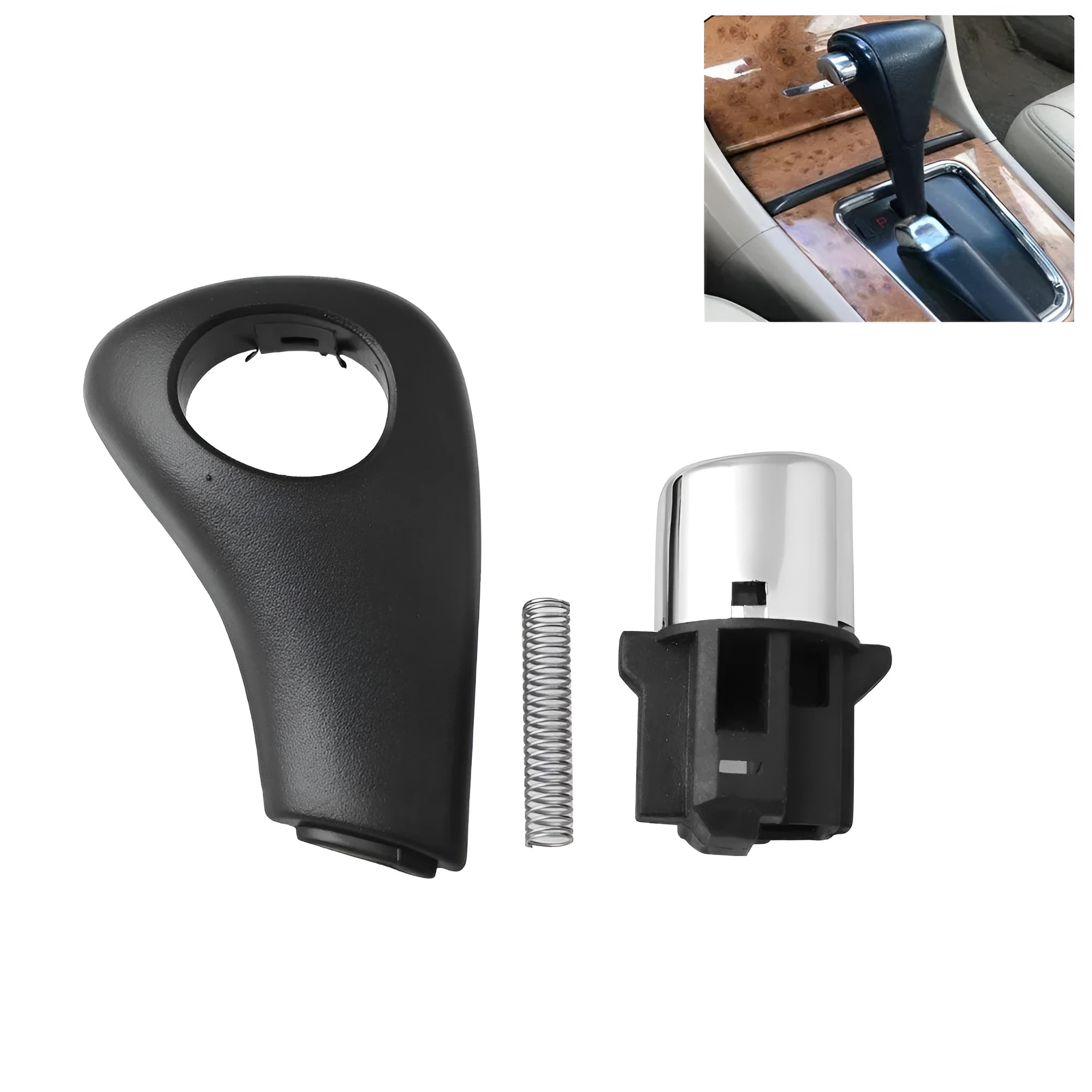 SK206 black ABS plastic shift button handle for Honda Accord 2003-2005 with spring and side plate