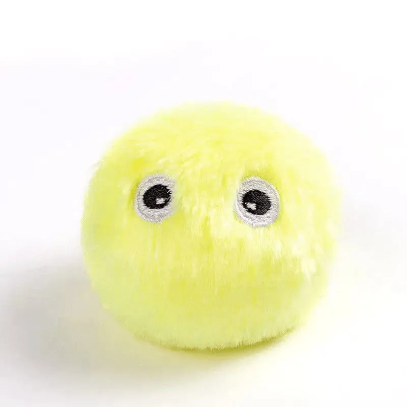55mm diameter interactive cat toy ball in blue, pink, or yellow colours with animal sound effects