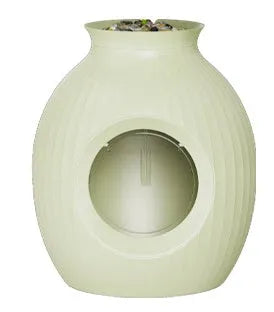 Flower pot style fully enclosed deodorant oversized ABS plastic litter box in gray, 485mm