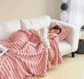 Soft Wind double-sided thickening faux rabbit fur blanket in a solid colour, shown in one of ten available shades.