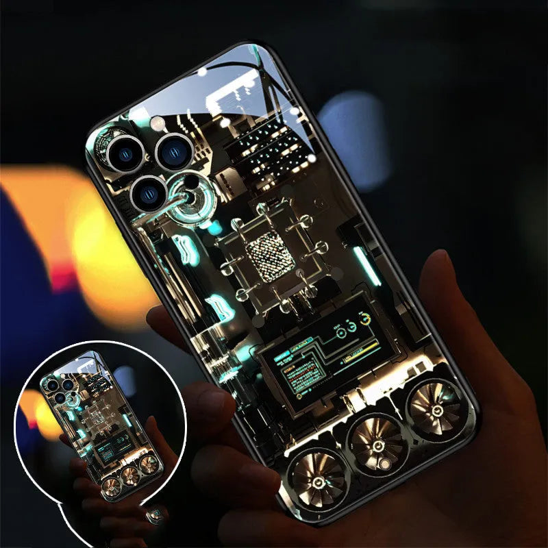 Xpress 14 tempered glass mobile phone case with incoming light effects for iPhone models