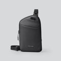 Men's elegant black Oxford cloth crossbody bag with simple styling and durable construction