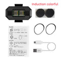 Drone strobe light accessory with RGB LEDs, Type-C charging cable, fixing tapes, and ring belts on a white background.