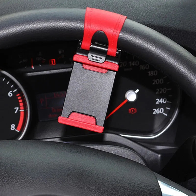 Universal car steering wheel clip mount phone holder for GPS navigation