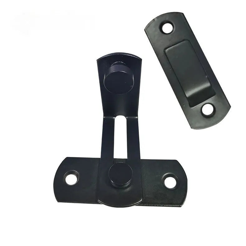 Warehouse hook lock for barn doors with 90-degree rotating stainless steel shackle
