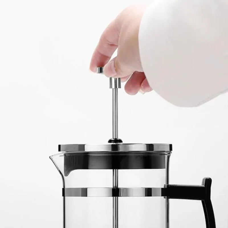 350ml manual pour-over glass coffee maker with stainless steel filter