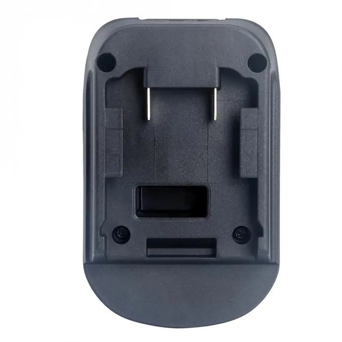 Black Milwaukee to Makita battery adapter measuring 125x90x65 cm for professional tool conversion