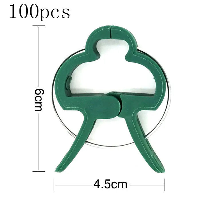 Green plastic plant fixing clips for tomato cucumber and pea vines