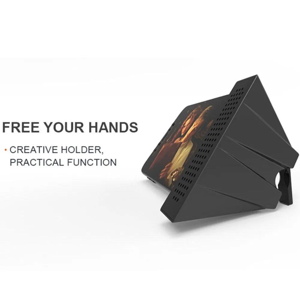 Portable Apple-compatible phone amplifier bracket in multiple colours on desktop