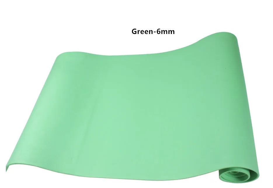 Red EVA fitness yoga mat showing its texture, with a 4mm thickness edge visible.