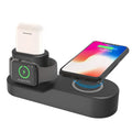 Black three-in-one wireless charging station for Apple iPhone, AirPods and Apple Watch with detachable magnetic charger