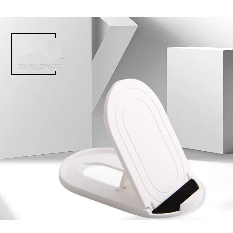 Plastic mobile phone stand with lazy bracket design in six colour options on white background