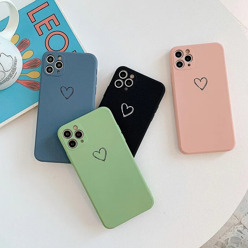 Solid colour silicone TPU phone case for Apple iPhone on a plain background.