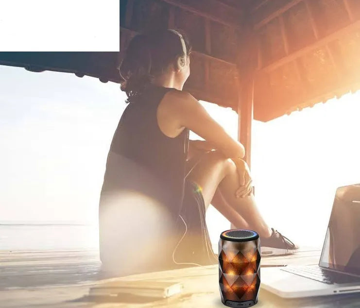 Black crystal diamond cut Coke can shaped Bluetooth lantern speaker with colourful LED starry sky lighting effect.
