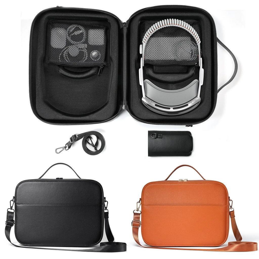 Vision Pro MR glasses superfiber storage box in black colour showing interior compartment