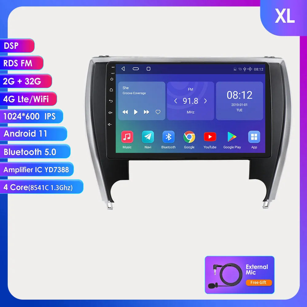 10-inch car navigation system for Toyota Camry 2015 dashboard installation