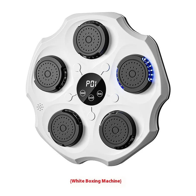Wall-mounted boxing target with Bluetooth music recognition system and included gloves