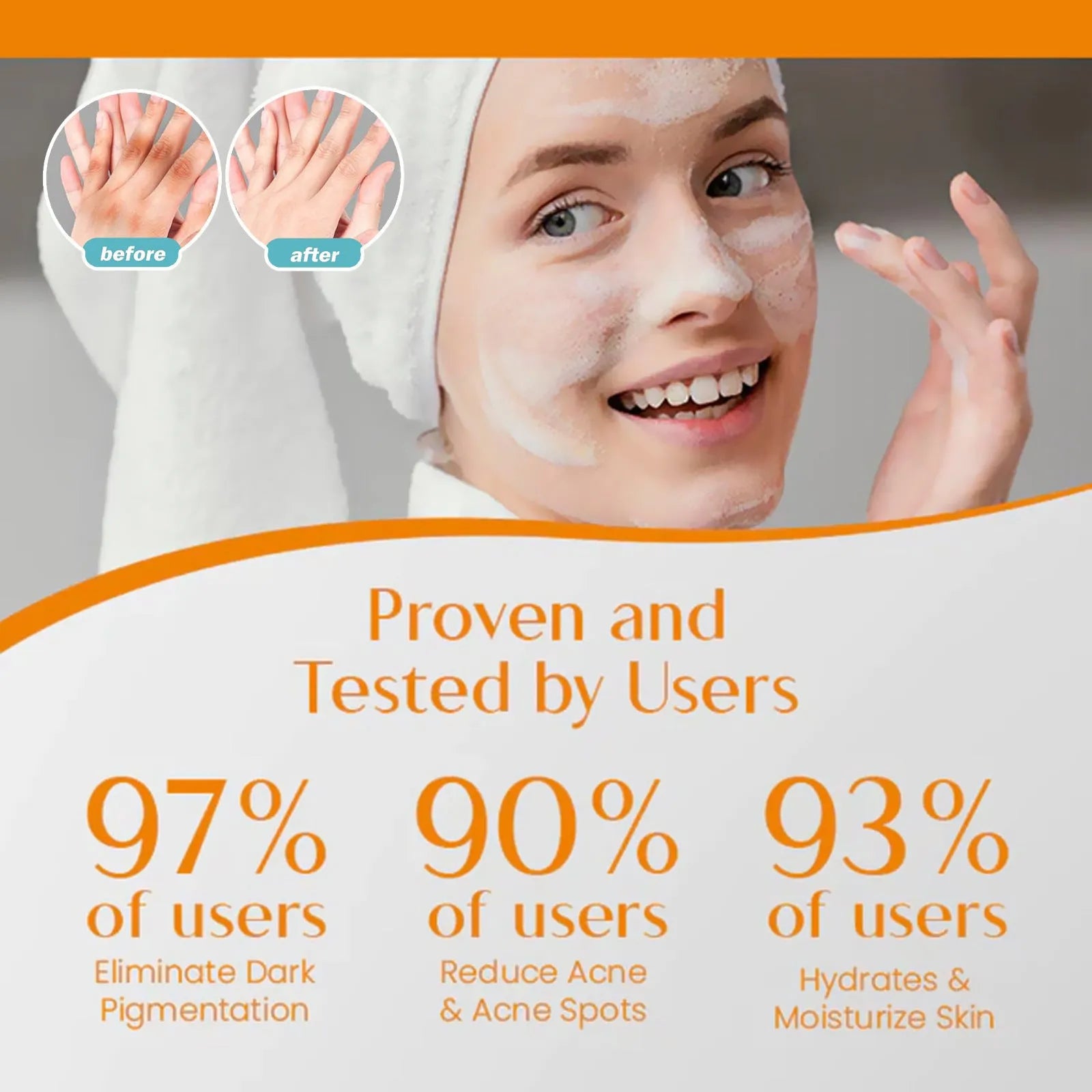 A single 100g white bar of whitening vitamin body care soap with kojic acid.