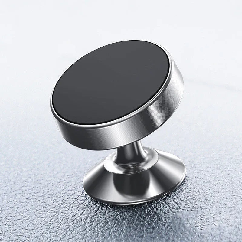 Aluminium alloy magnetic car phone holder in black colour with CD texture surface