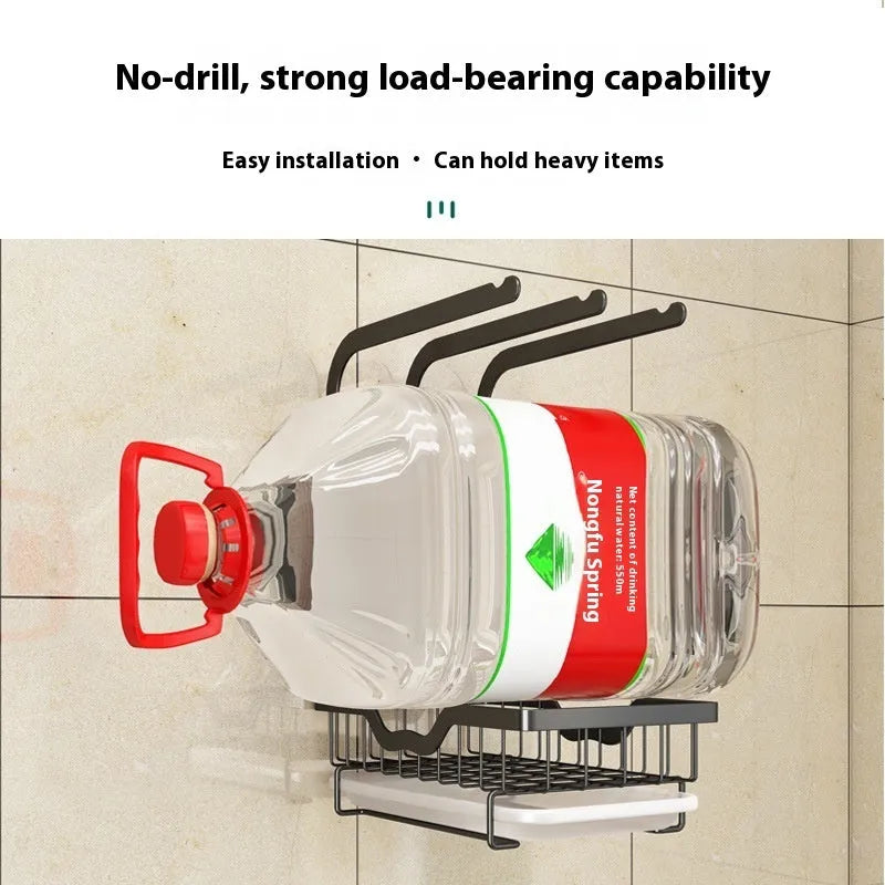 Foldable white plastic kitchen rack for draining cloths in new Chinese style, shown in wall-mounted and table-top use.