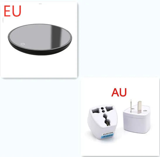 Black coffee mug warmer with temperature switch and waterproof design for home office use