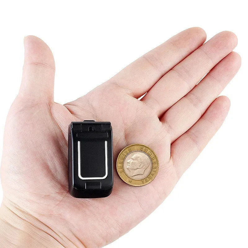 Mini flip phone in six colour options with flip cover design and small screen