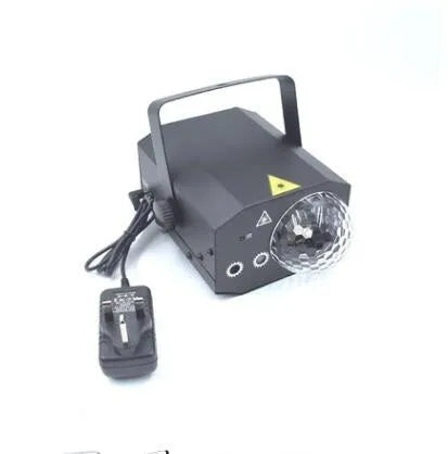LED laser magic fan stage lighting equipment with dual laser projection and RGB illumination