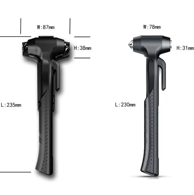 Window breaker safety hammer with ABS body and high carbon steel tip in red colour