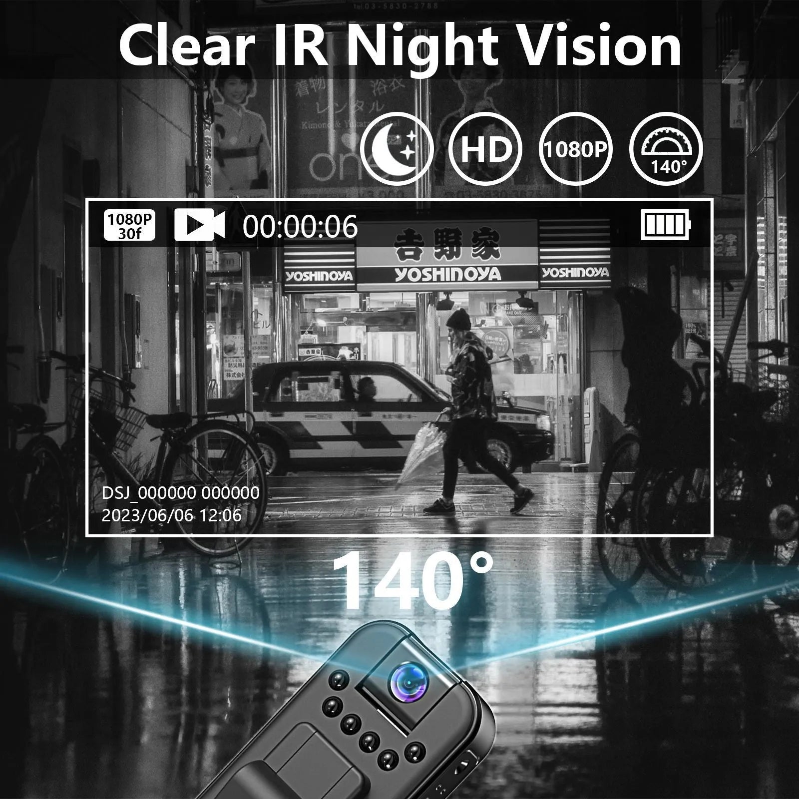 L7 HD infrared night vision wifi video recorder for home conference and outdoor use