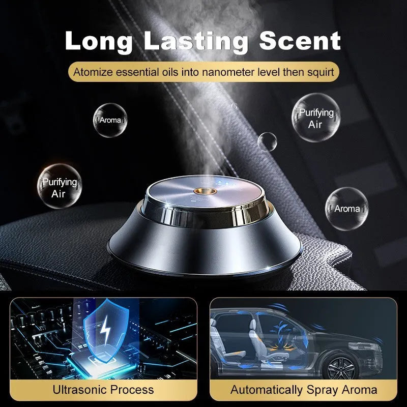 Black butterfly design USB car aromatherapy air purifier with essential oil bottle