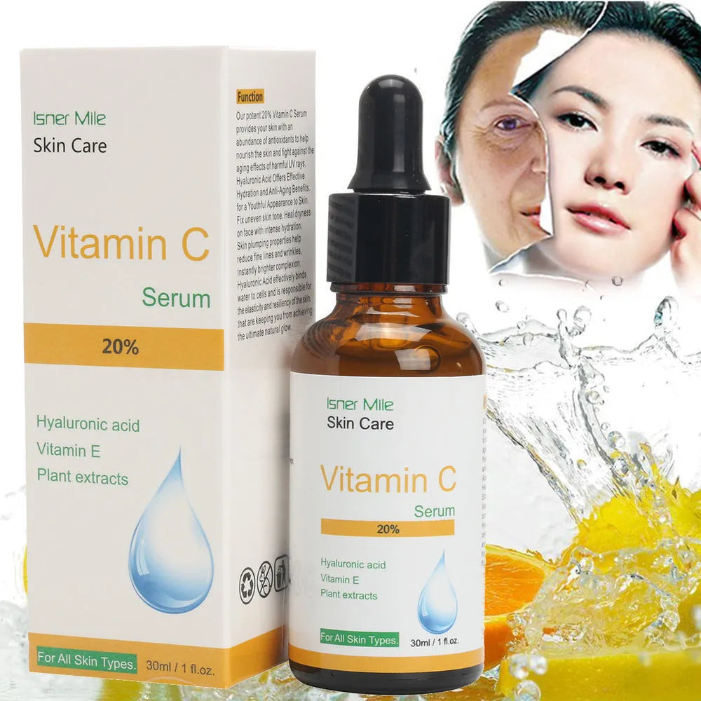 30ml bottle of undiluted Vitamin C essence serum for facial brightening and anti-oxidation.