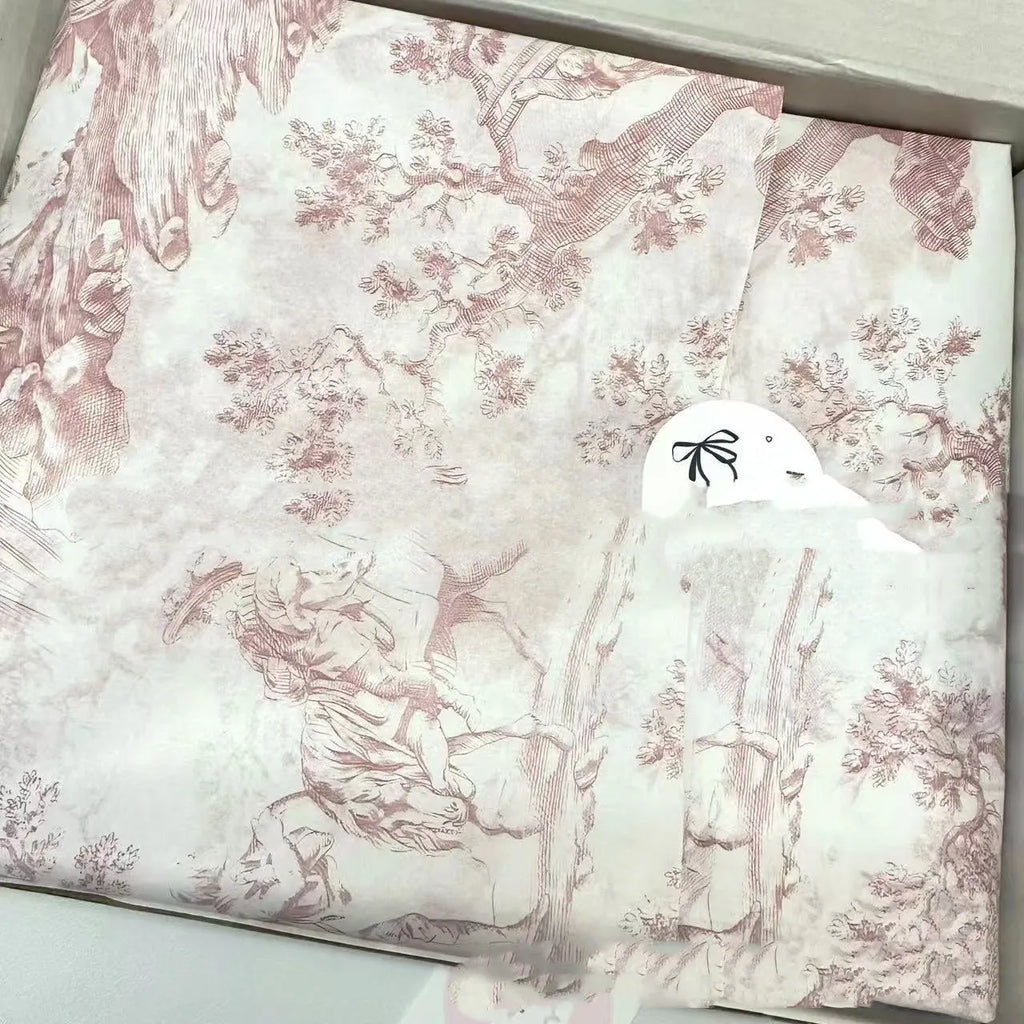 French romance decorative tissue paper sheet measuring 50x70cm in pink purple colour with retro style pattern