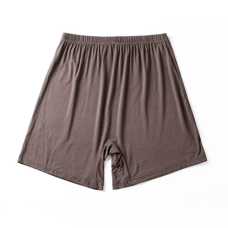 Men's solid colour high-waisted modal boxer shorts on a white background.