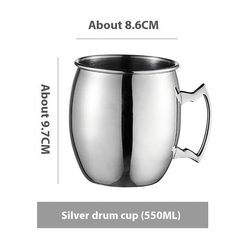 Stainless steel Moscow mule cup with copper plating in metallic finish