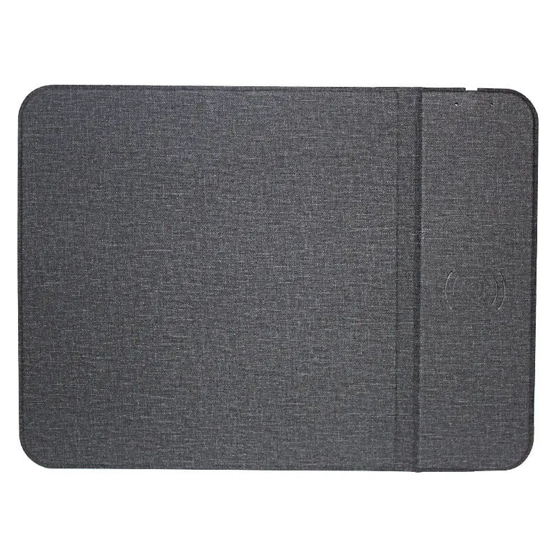 Foldable cloth wireless phone charging holder showing 10W power and 8mm charging distance.