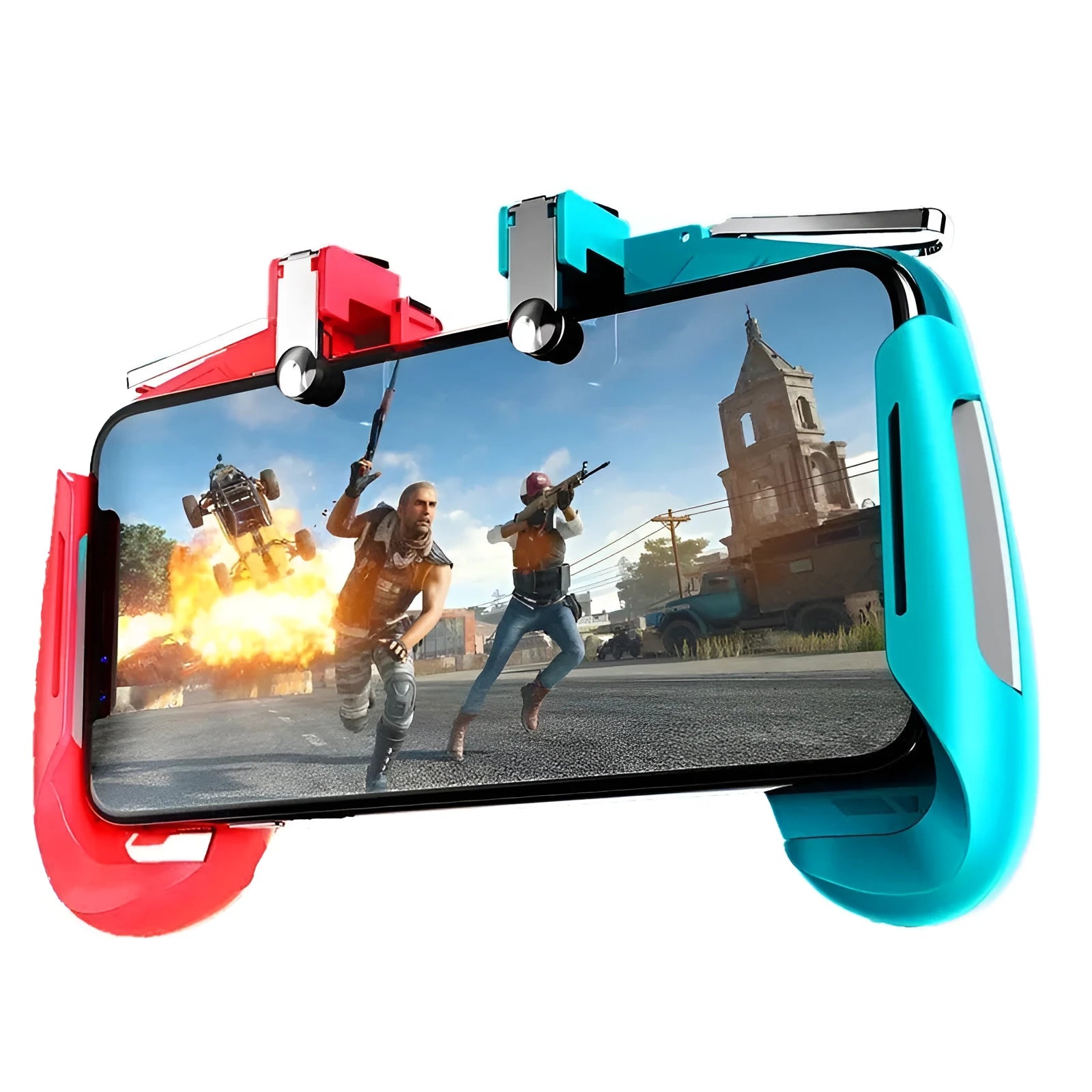 Multifunctional mobile game handle for smartphones in black, blue, and white colour options