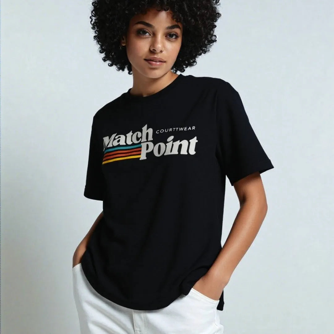 Black men's T-shirt with 3D digital printed pattern, round neck and short sleeves