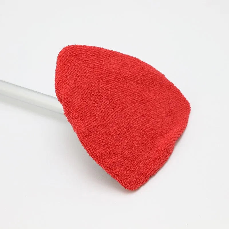 Car windshield and window cleaning brush in plastic construction with colour options of red, green or sapphire blue