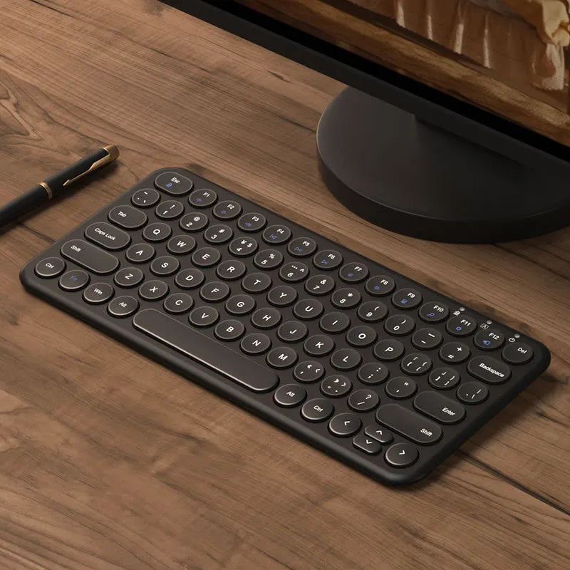 Mute ultra-thin wireless keyboard and mouse set in white, black, or pink keypad colours