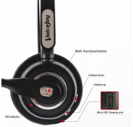 Single-ear Bluetooth headset with microphone for truck drivers featuring noise cancellation technology