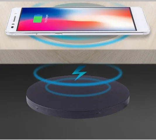 60mm round embedded wireless charger for desks and tables with 10W fast charging