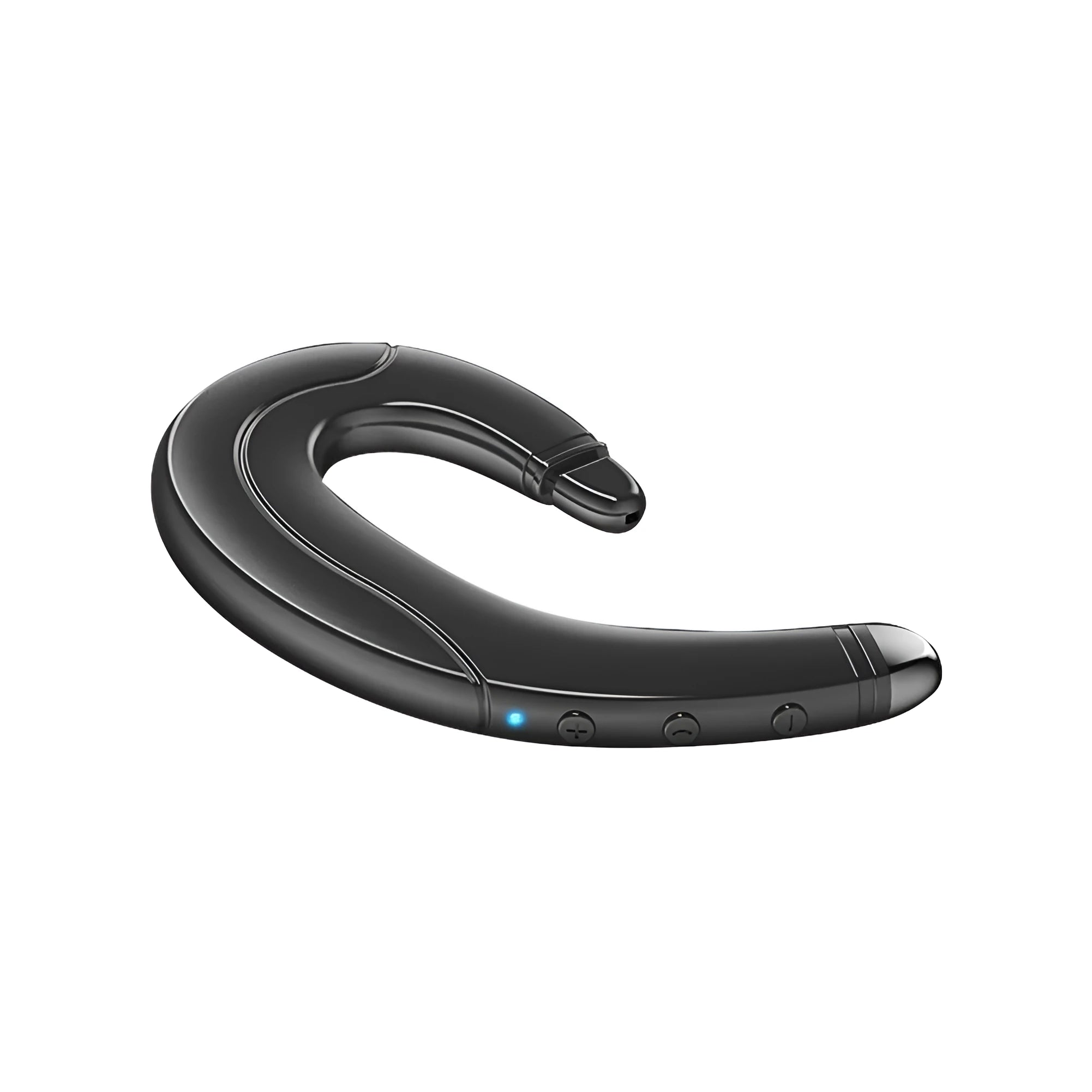 Single ear mounted Bluetooth earphone for hands-free driving in black, blue or red