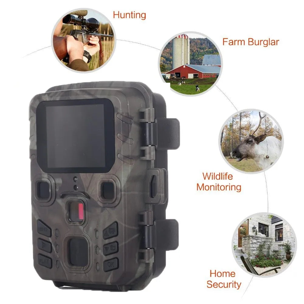 Black infrared night vision monitoring device with plastic body and TF card storage
