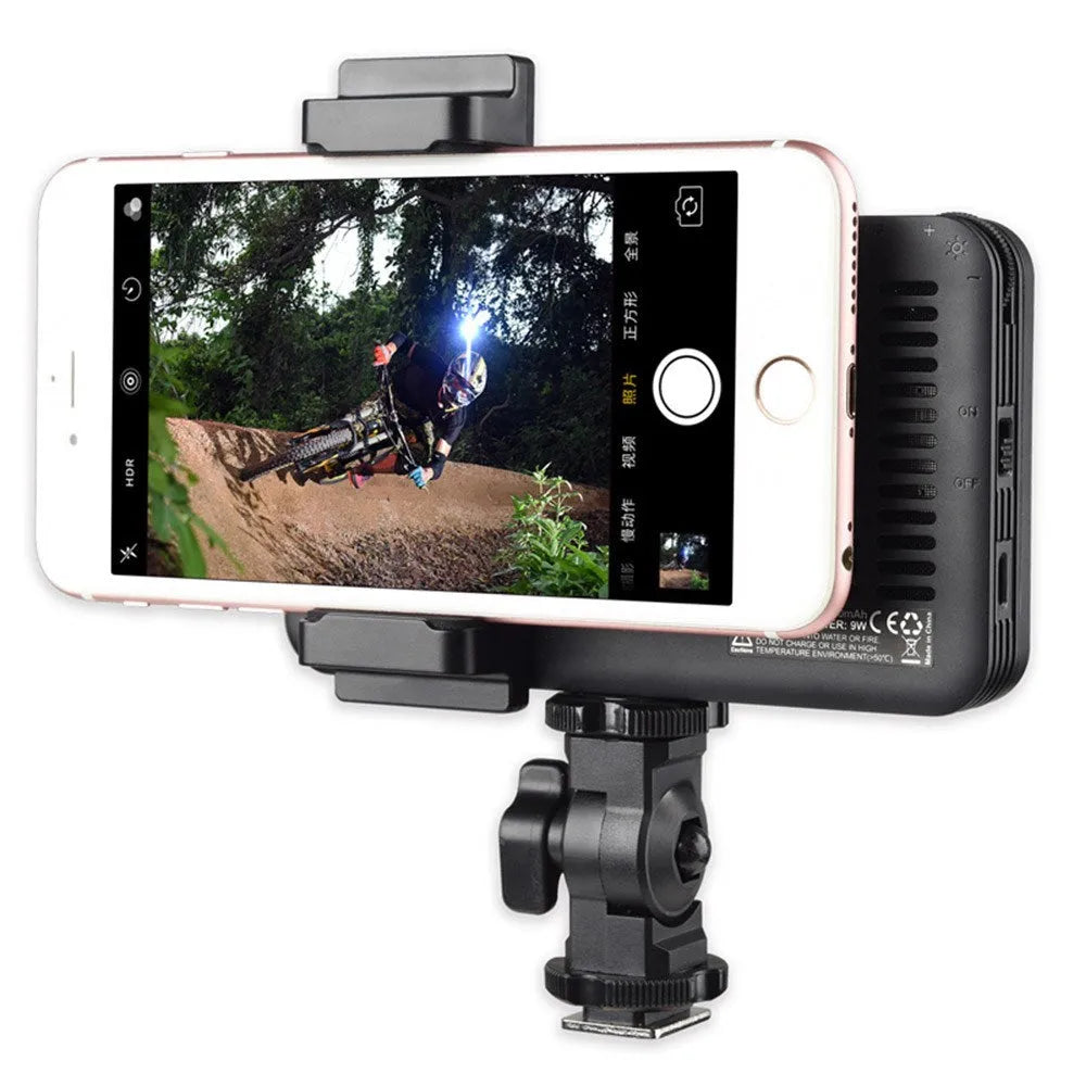 Shenniu M150 ultra-thin silver LED video light for mobile phone and camera mounting