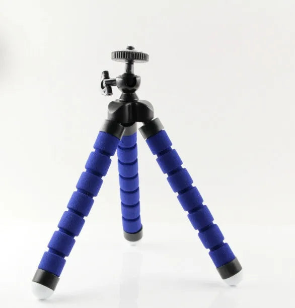 Black flexible mini octopus tripod with bendable legs and 1/4-20 camera mount screw
