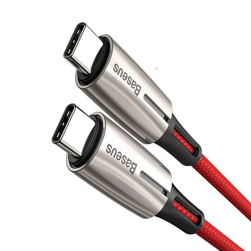 Purple and red dual Type-C USB-C data cable with 1 metre length for PD60W fast charging