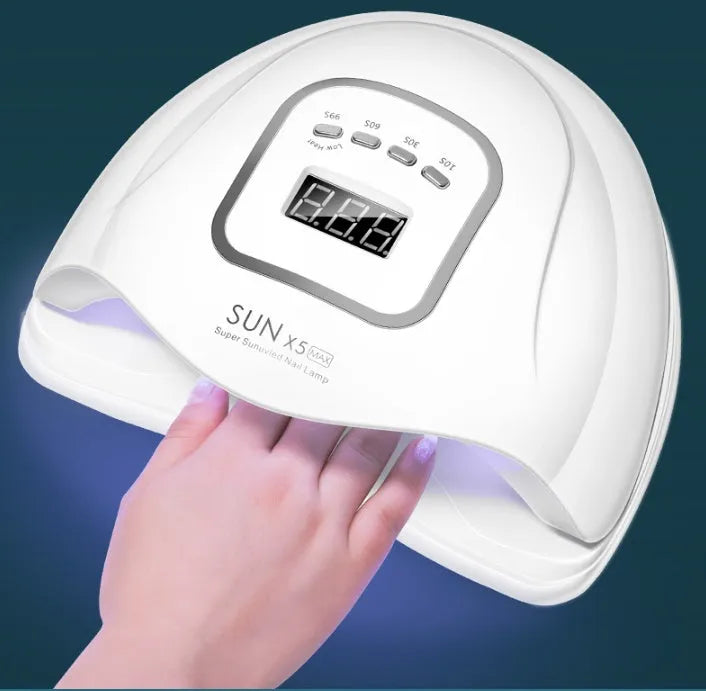 White professional UV LED nail lamp with 45 lamp beads for gel polish drying