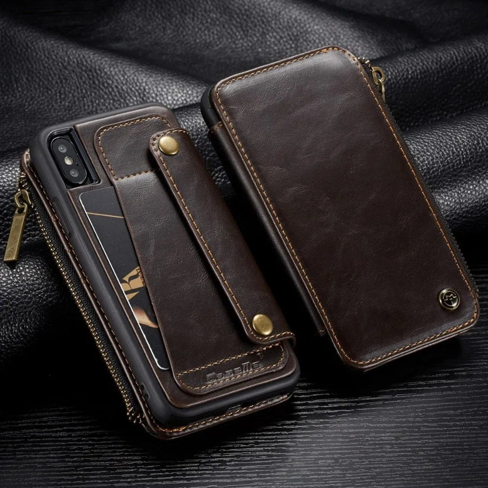 Black PU leather flip case for Samsung Galaxy Note9 phone showing magnetic closure