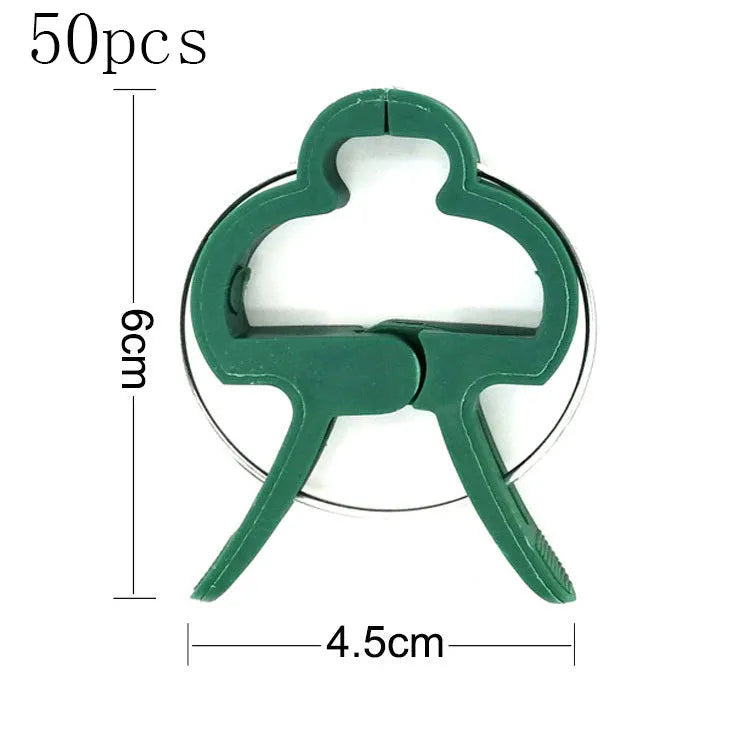 Green plastic plant fixing clips for tomato cucumber and pea vines